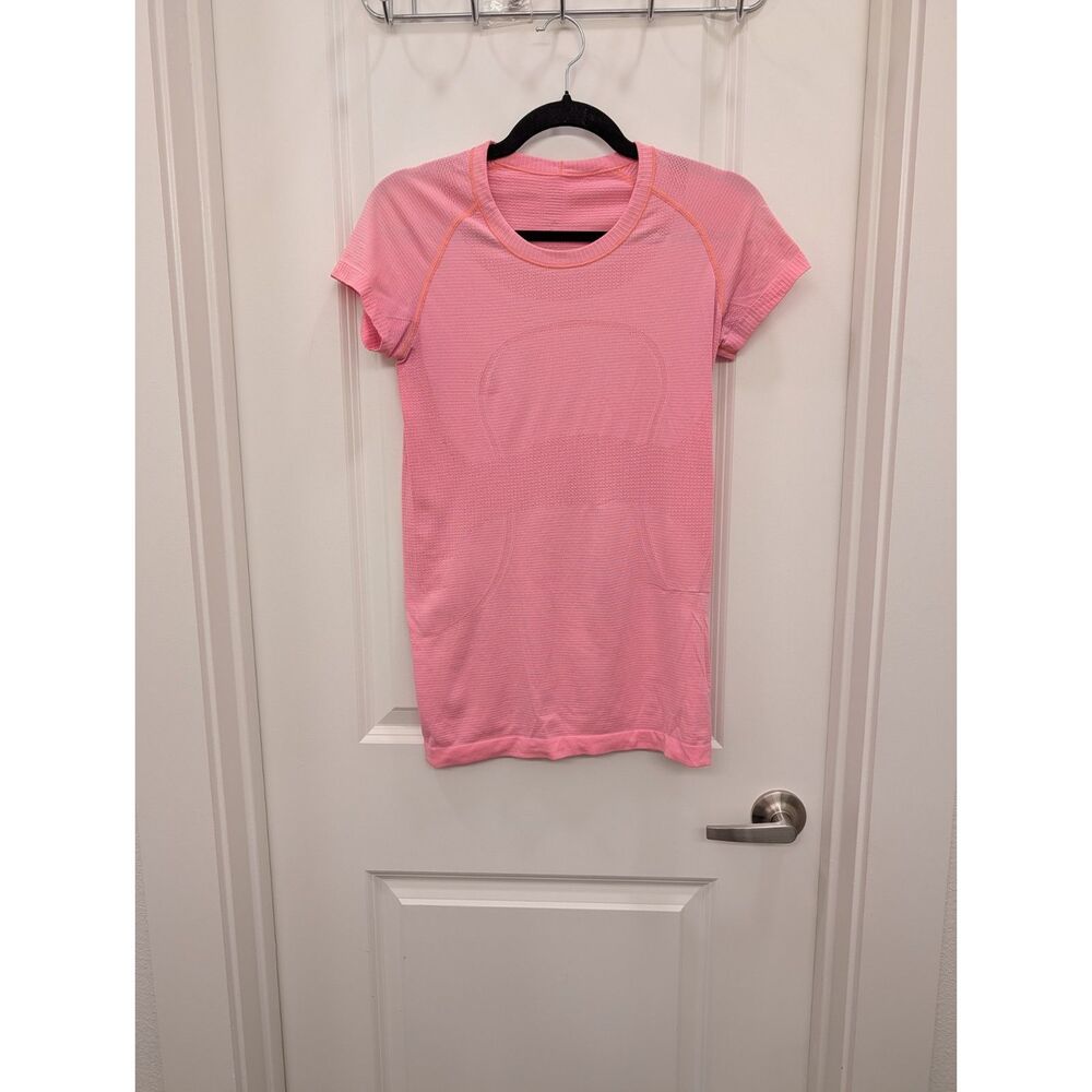 Lululemon Swiftly Tech Short Sleeve Crew Shirt Pink Orange Marl Athletic Tee 6